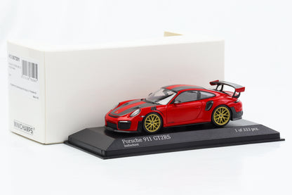 1:43 بورش 911 GT2 RS 991.2 2018 عجلات هندية حمراء ذهبية Minichamps