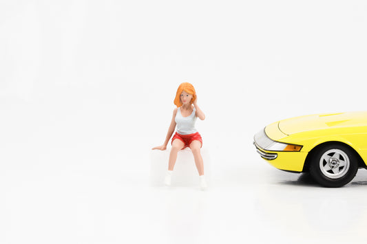 Figurine 1:18 Car Meet 2 Peggy cheveux orange American Diorama Figures V