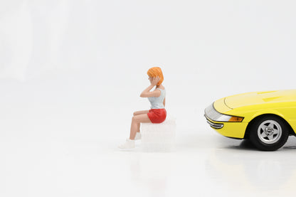 1:18 Figur Car Meet 2 Peggy orangene Haare American Diorama Figuren V