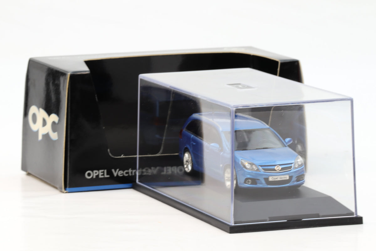 1:43 Schuco Opel Vectra Caravan OPC blau metallic Dealer