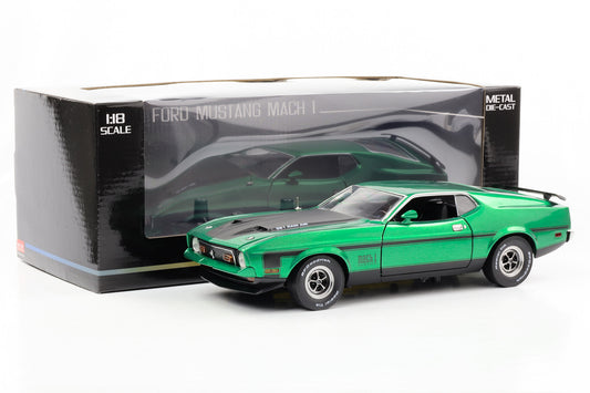 1:18 Ford Mustang Mach 1 Coupe 351 Ramp Air 1971 Grabber verde Sun Star