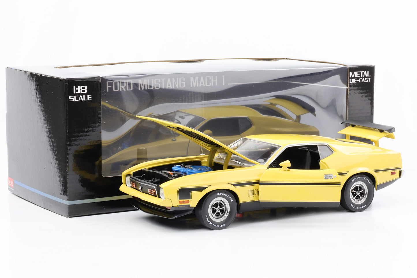 1:18 Ford Mustang Mach 1 1971 medium bright yellow SunStar diecast