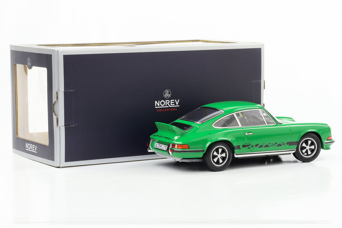 1:18 Porsche 911 RS Touring Carrera 1973 verde com decoração preta Norev