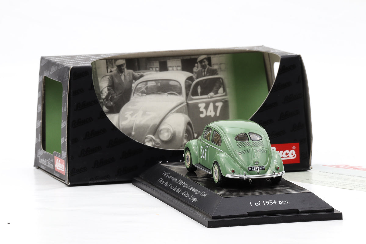 1:43 Schuco 1:43 Schuco VW Bretzelkäfer #347 Mille Miglia 1954 Strähle Spingler