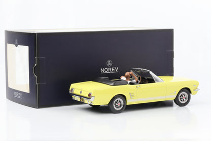 1:18 فورد موستانج 1965 قابل للتحويل أصفر مع شخصية السائق نوريف 182811