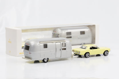 1:43 Ford Mustang Airstream Caravan 1968 amarelo prata Norev Jet Car