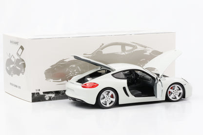 1:18 Porsche Cayman S 2012 weiss Minichamps diecast opening