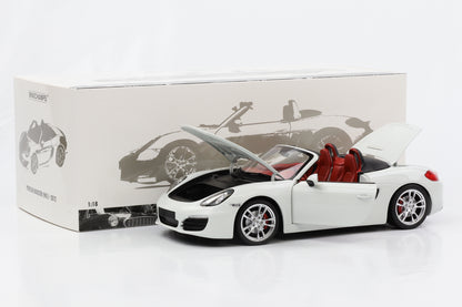 1:18 Porsche Boxster S 981 2012 branco Minichamps fundido