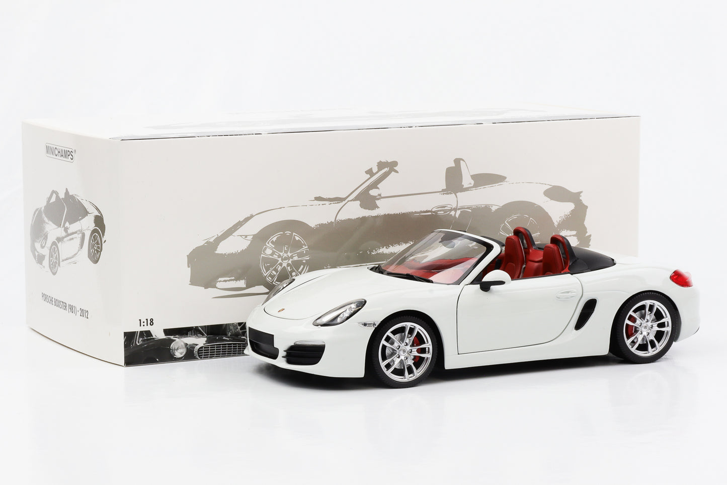 Miniature Porsche Boxster S 981 2012 blanche 1/18 Minichamps