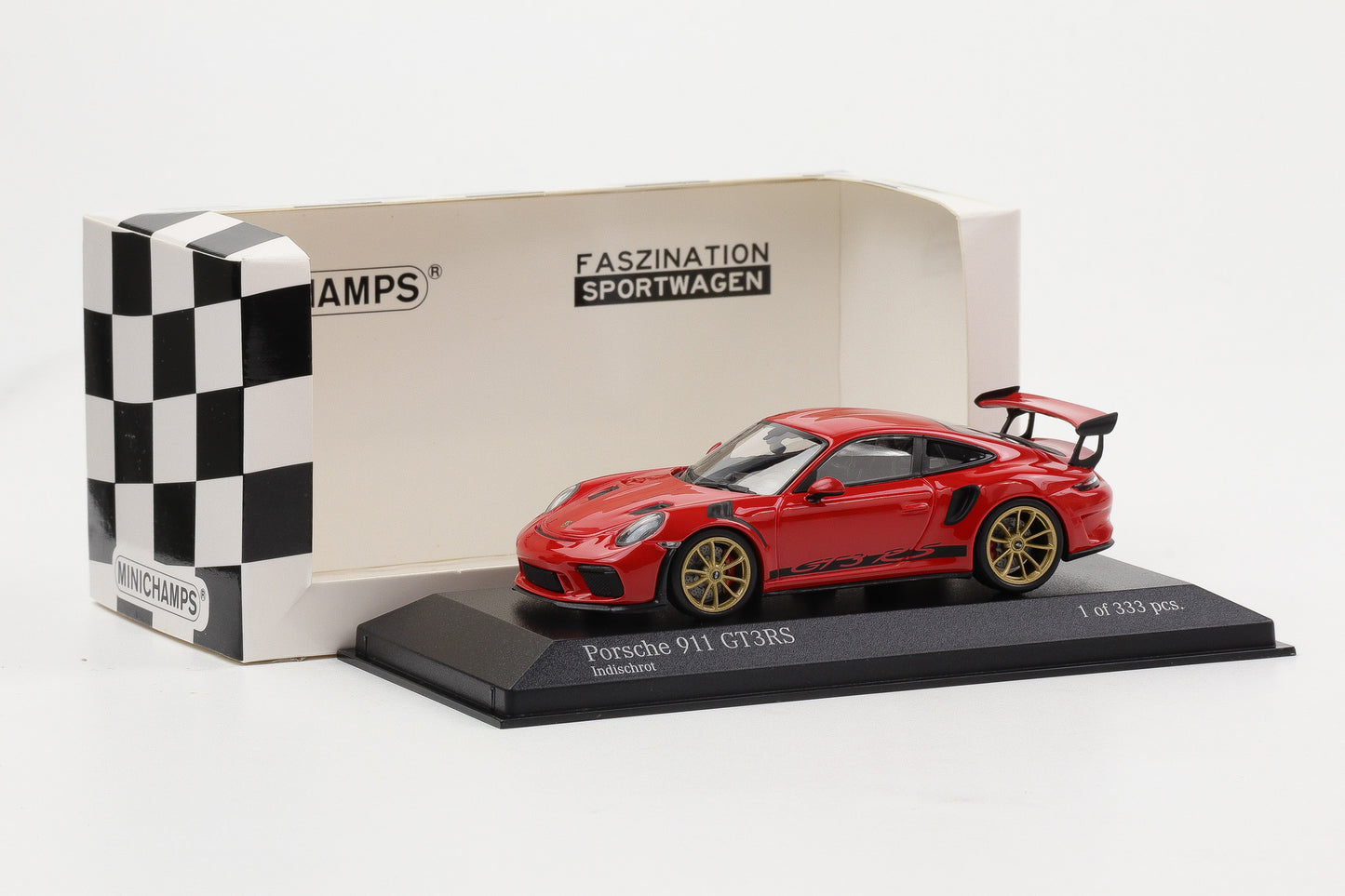 1:43 Minichamps Porsche 911 991.2 GT3 RS rot goldene Felgen 2018 limited