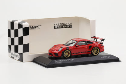 1:43 Minichamps Porsche 911 991.2 GT3 RS rot goldene Felgen 2018 limited