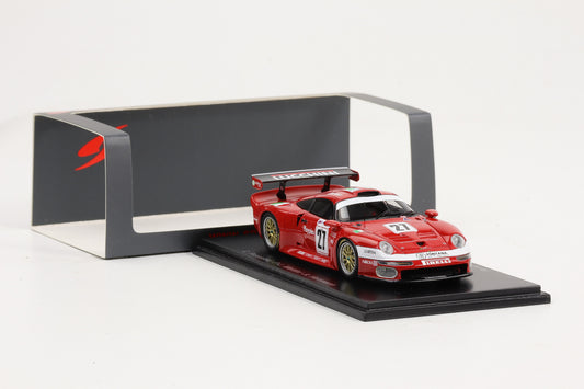1:43 Spark Porsche 911 GT1 #27 8th 24h Le Mans 1997 rot Lucchini