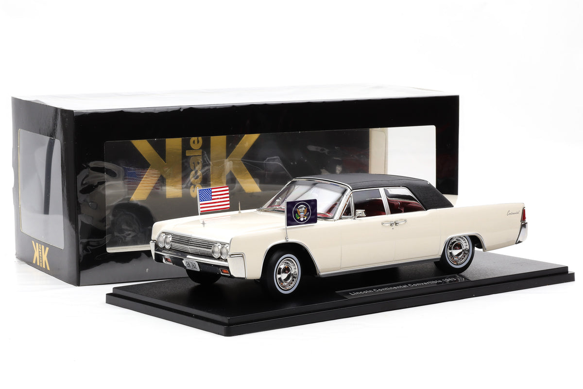 1:18 Lincoln Continental Convertible J.F. Kennedy Baujahr 1963 weiß KK Scale