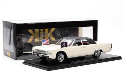1:18 Lincoln Continental Convertible J.F. Kennedy Baujahr 1963 weiß KK Scale