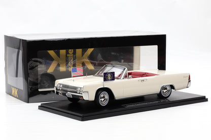1:18 Lincoln Continental Convertible J.F. Kennedy Baujahr 1963 weiß KK Scale