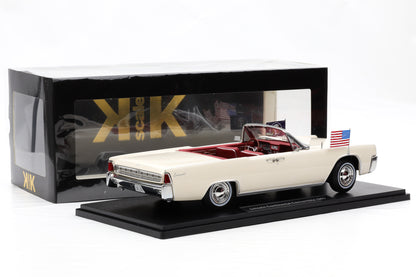 1:18 Lincoln Continental Convertible J.F. Kennedy Baujahr 1963 weiß KK Scale