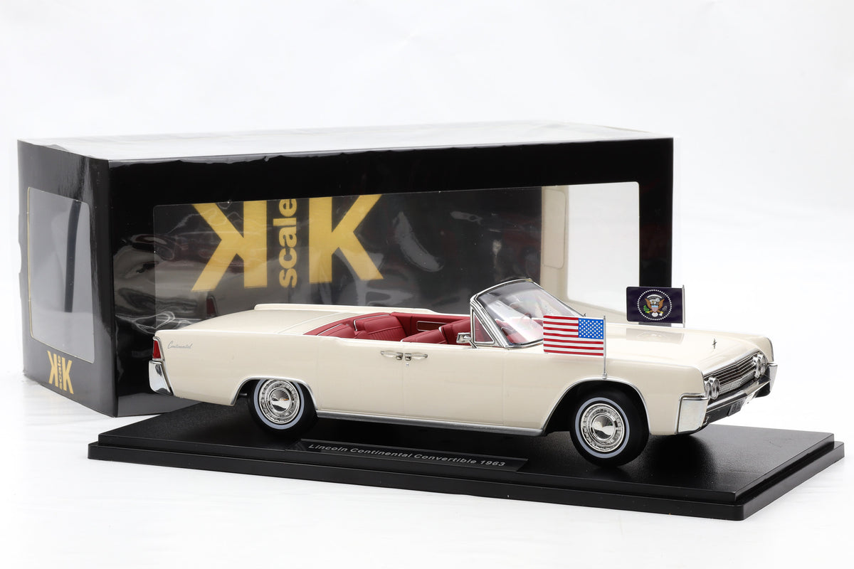 1:18 Lincoln Continental Convertible J.F. Kennedy Baujahr 1963 weiß KK Scale
