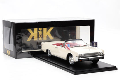 1:18 Lincoln Continental Convertible J.F. Kennedy Baujahr 1963 weiß KK Scale
