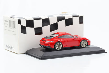 1:43 بورش 911 992 GT3 Touring 2021 سيارة Minichamps حمراء هندية محدودة