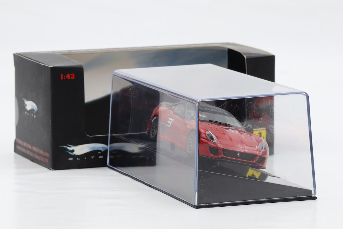1:43 Hot Wheels Elite Ferrari 599XX 2009 rot mit Carbon Dach #3 T6263