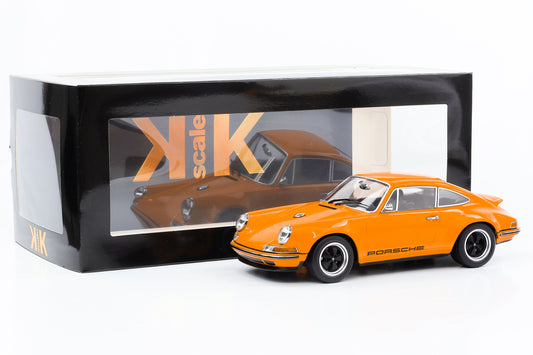 1:18 Porsche Singer 911 Coupé orange moulé sous pression à l'échelle KK