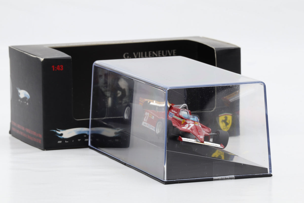 1:43 Hot Wheels Elite Ferrari 126 CK G. Villeneuve #27 Monaco GP 1981 Formel 1 T6269
