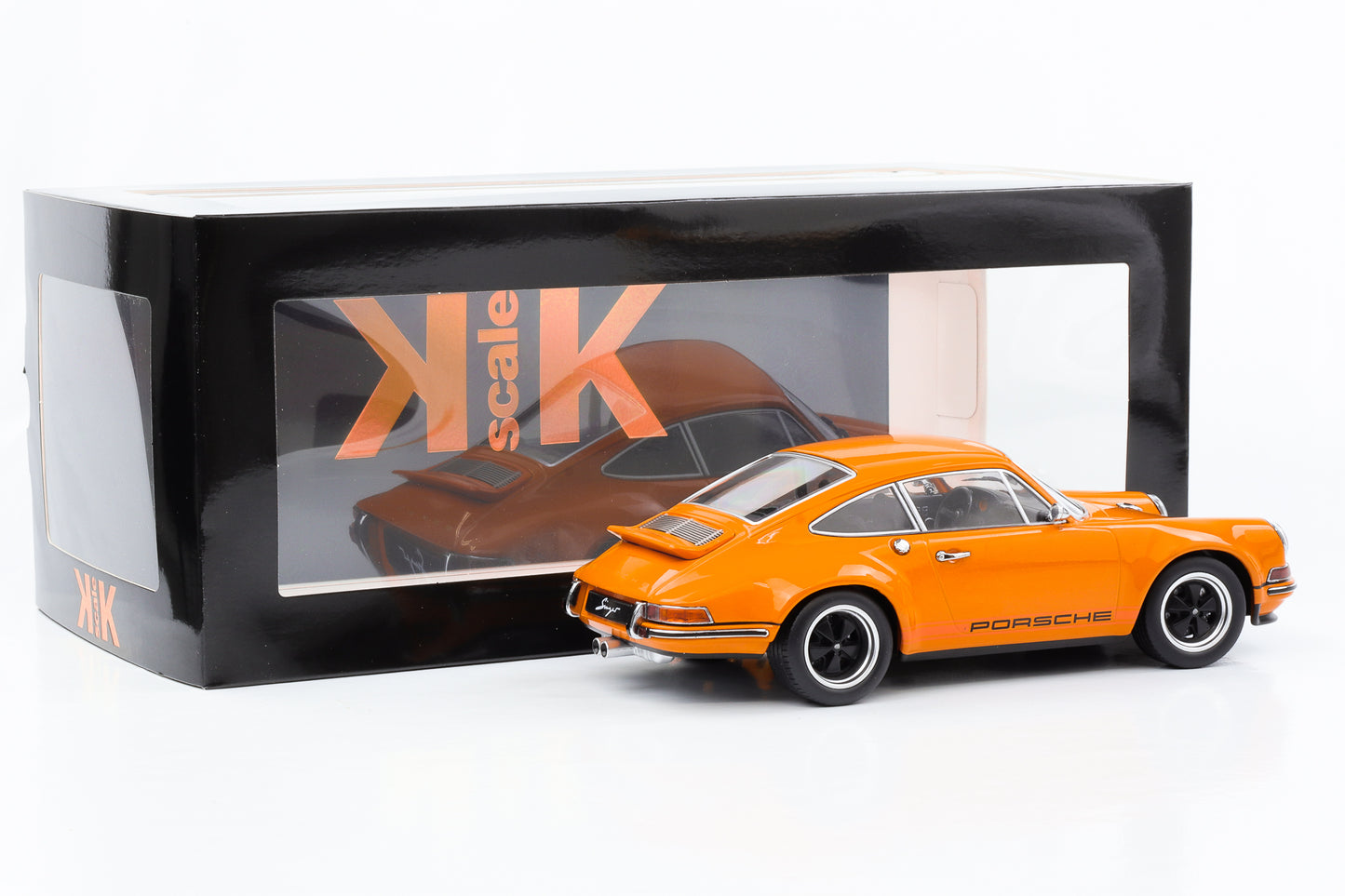 1:18 Porsche Singer 911 Coupé orange moulé sous pression à l'échelle KK