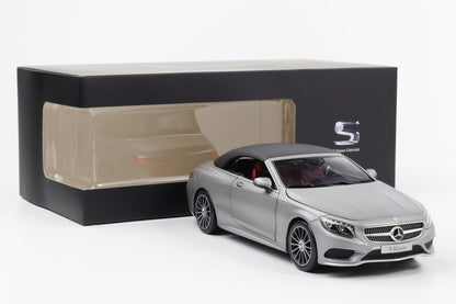 1:18 Norev Mercedes Benz S Class Cabriolet 2015 Designo allanitgrau magno Dealer