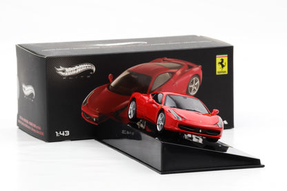 1:43 Hot Wheels Elite Ferrari 458 Italia 2010 rot P9953