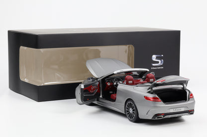 1:18 Norev Mercedes Benz S Class Cabriolet 2015 Designo allanitgrau magno Dealer