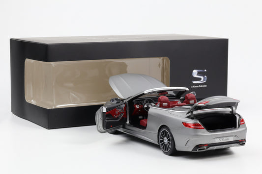 1:18 Norev Mercedes Benz S Class Cabriolet 2015 Designo allanitgrau magno Dealer