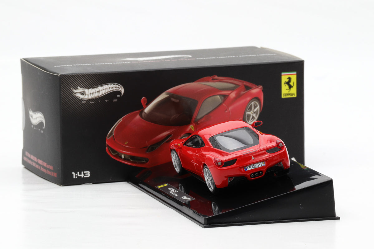 1:43 Hot Wheels Elite Ferrari 458 Italia 2010 rot P9953