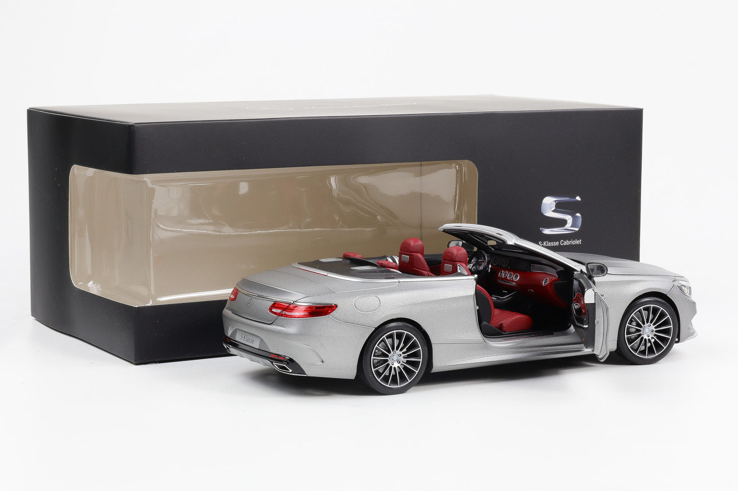1:18 Norev Mercedes Benz S Class Cabriolet 2015 Designo allanitgrau magno Dealer