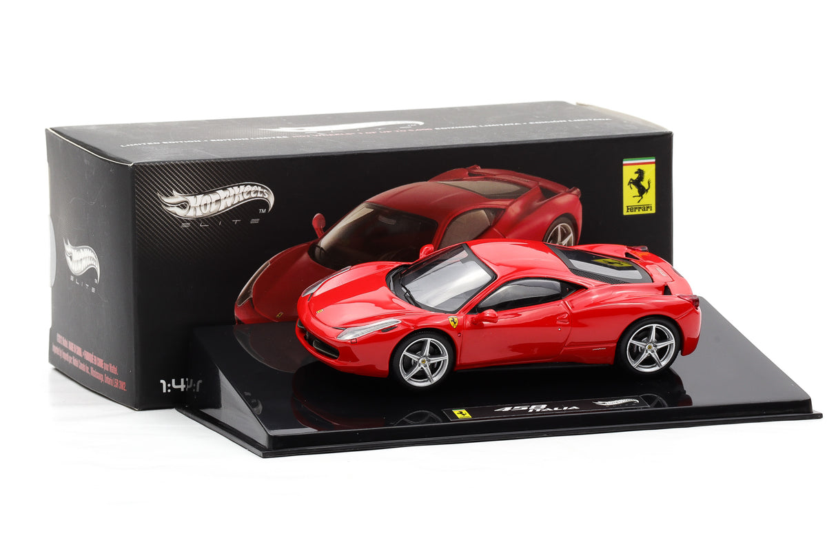 1:43 Hot Wheels Elite Ferrari 458 Italia 2010 rot P9953
