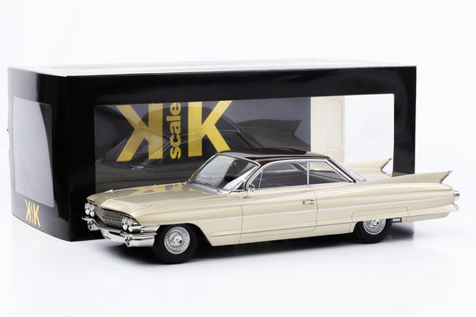 1:18 Cadillac Series 62 Coupe DeVille 1961 metálico bege dourado escala KK