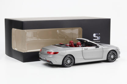 1:18 Norev Mercedes Benz S Class Cabriolet 2015 Designo allanitgrau magno Dealer