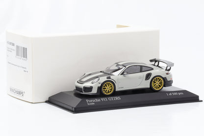 1:43 Porsche 911 GT2 RS 991.2 2018 ruedas de oro tiza Minichamps