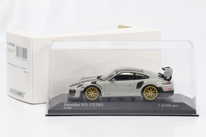 1:43 Porsche 911 GT2 RS 991.2 2018 ruedas de oro tiza Minichamps