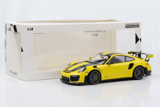 1:18 Porsche 911 GT2 RS 991.2 Weissach Yellow magnesium wheels Minichamps