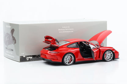 1:18 Porsche 911 992 GT3 Street 2017 Minichamps vermelho indiano