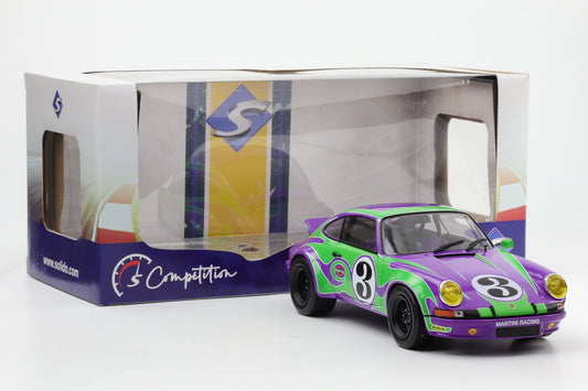 1:18 Solido Porsche 911 RSR #3 Martini Racing 1973 Hippie Tribute lila grün diecast