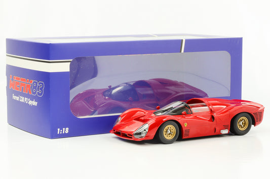 1:18 Ferrari 330 P3 Spider versão de corpo liso vermelho 1966 WERK83 fundido sob pressão