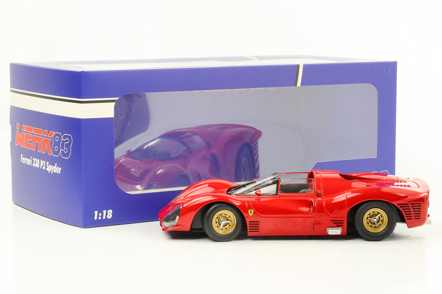 1:18 Ferrari 330 P3 Spider Plain Body Version rojo 1966 WERK83 diecast