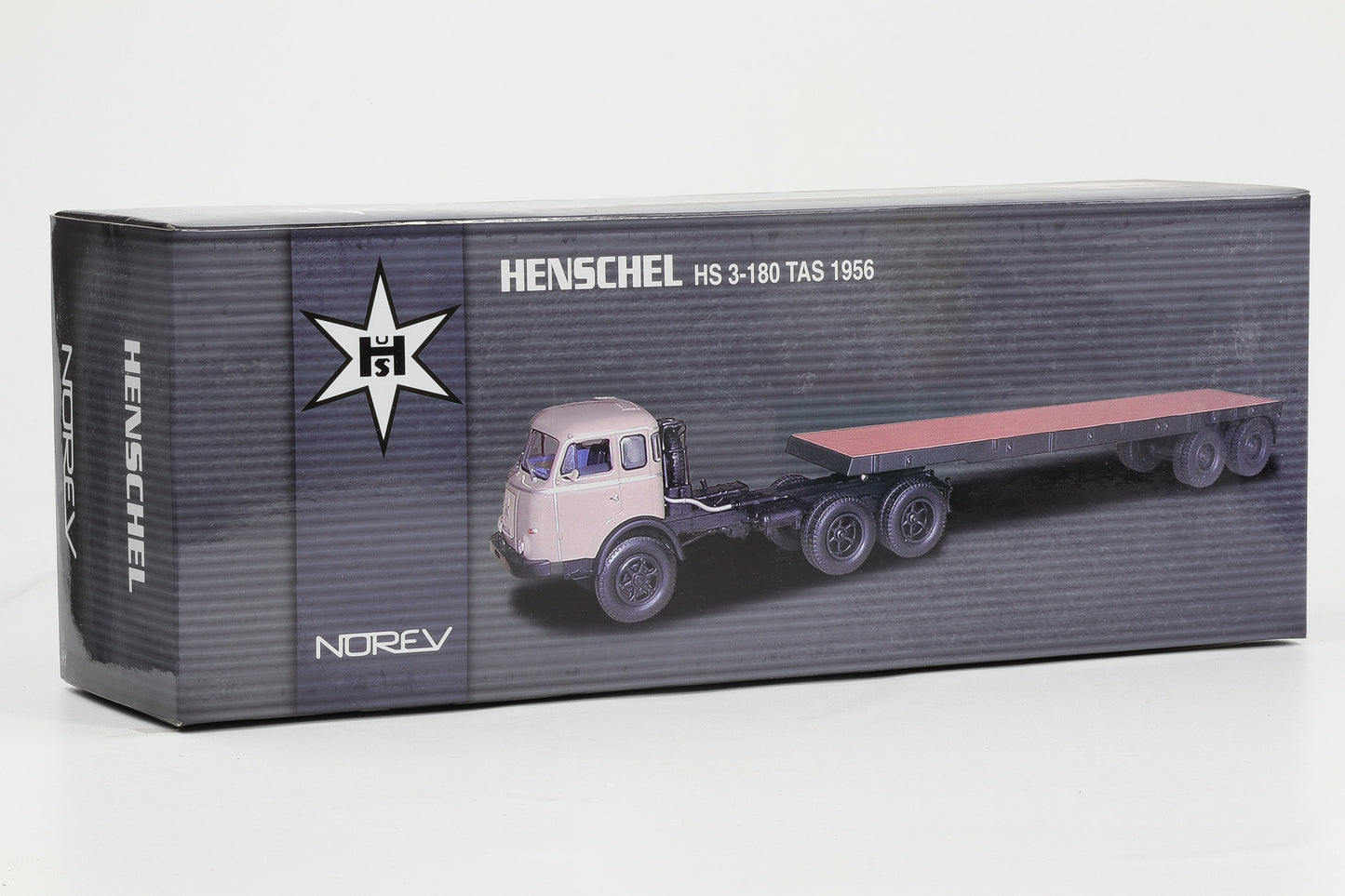 1:43 Norev Henschel HS 3-180 TAS 1956 beige mit Trailer