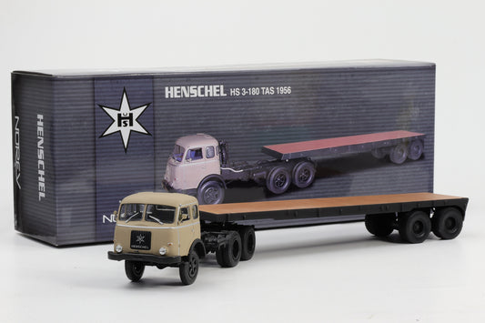 1:43 Norev Henschel HS 3-180 TAS 1956 beige mit Trailer