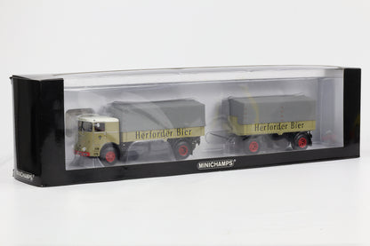 1:43 Minichamps LKW Büssing LU11/16 Pritschenzug Herforder Bier