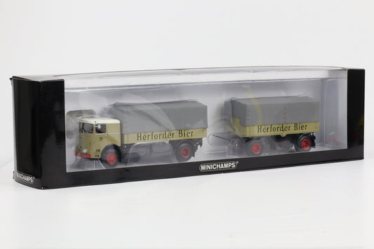 1:43 Minichamps LKW Büssing LU11/16 Pritschenzug Herforder Bier