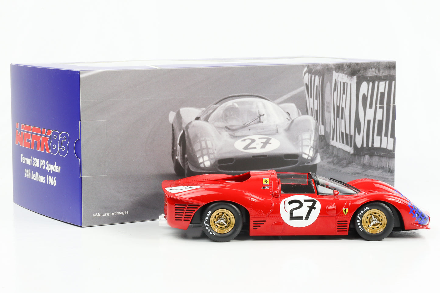 1:18 Ferrari 330 P3 Spider #27 24H Le Mans 1966 Ginther Rodriguez WERK83 diecast