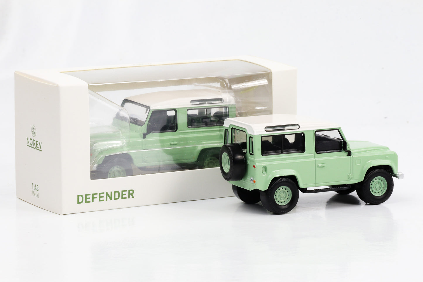 1:43 Land Rover Defender 90 green 1995 Norev Jet Car diecast