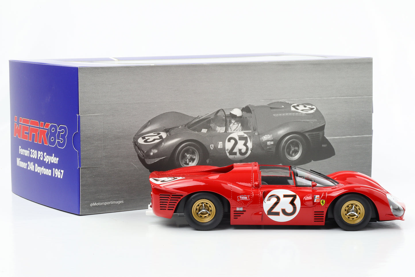 1:18 Ferrari 330 P3 Spider #23 24H Daytona Vencedor 1967 Bandini Amon WERK83 fundido